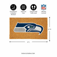 Coir Mat, 16"x28", Seattle Seahawks