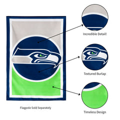 Flag, DS New Burlap, Reg, Seattle Seahawks