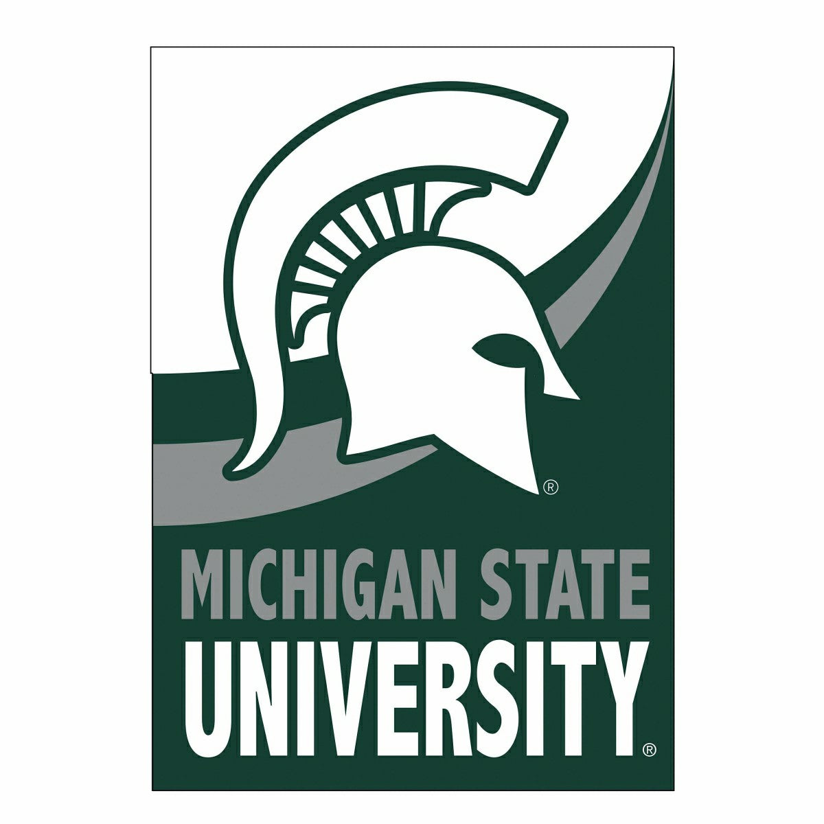 Michigan State University Burlap House Flag