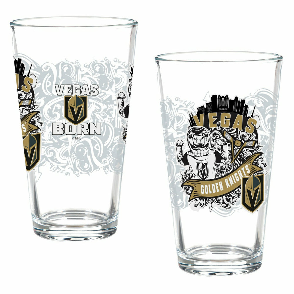 Vegas Golden Knights 16oz Glass pint, Set of 2