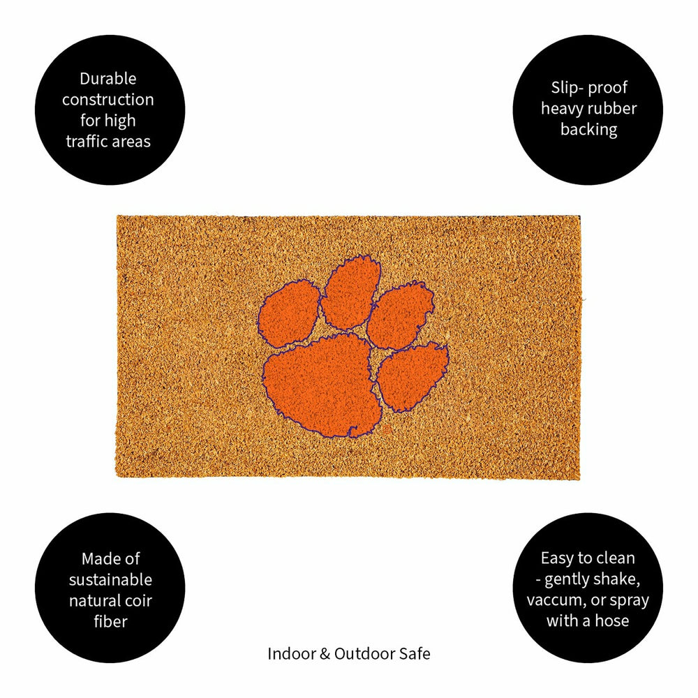 Coir Mat, 16"x28", Clemson University