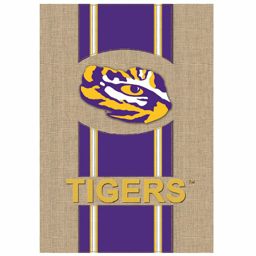Burlap Louisiana State University Tigers Garden Flag, 12.5 x 18 inches