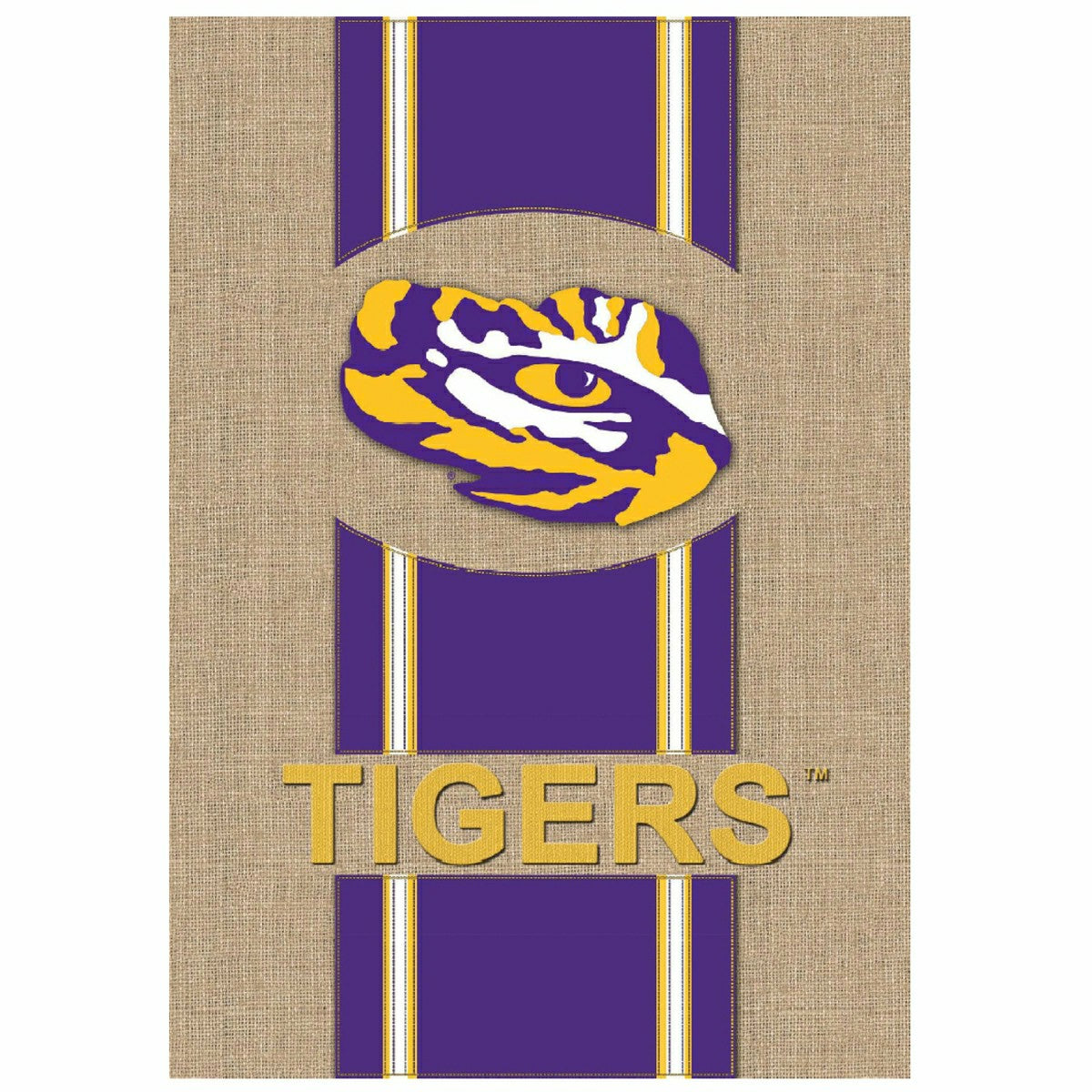 Burlap Louisiana State University Tigers Garden Flag, 12.5 x 18 inches