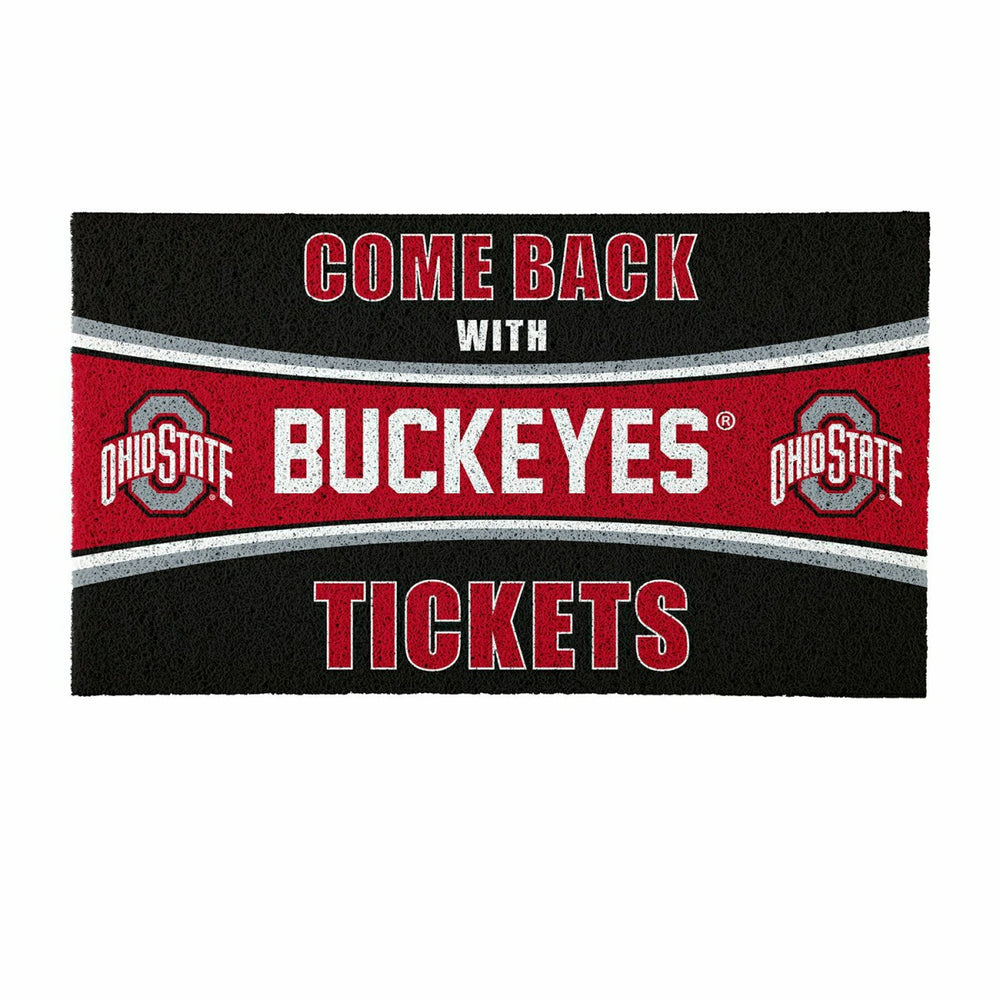 28" x 16" PVC Trapper Mat, Come Back with Tickets, Ohio State Universi