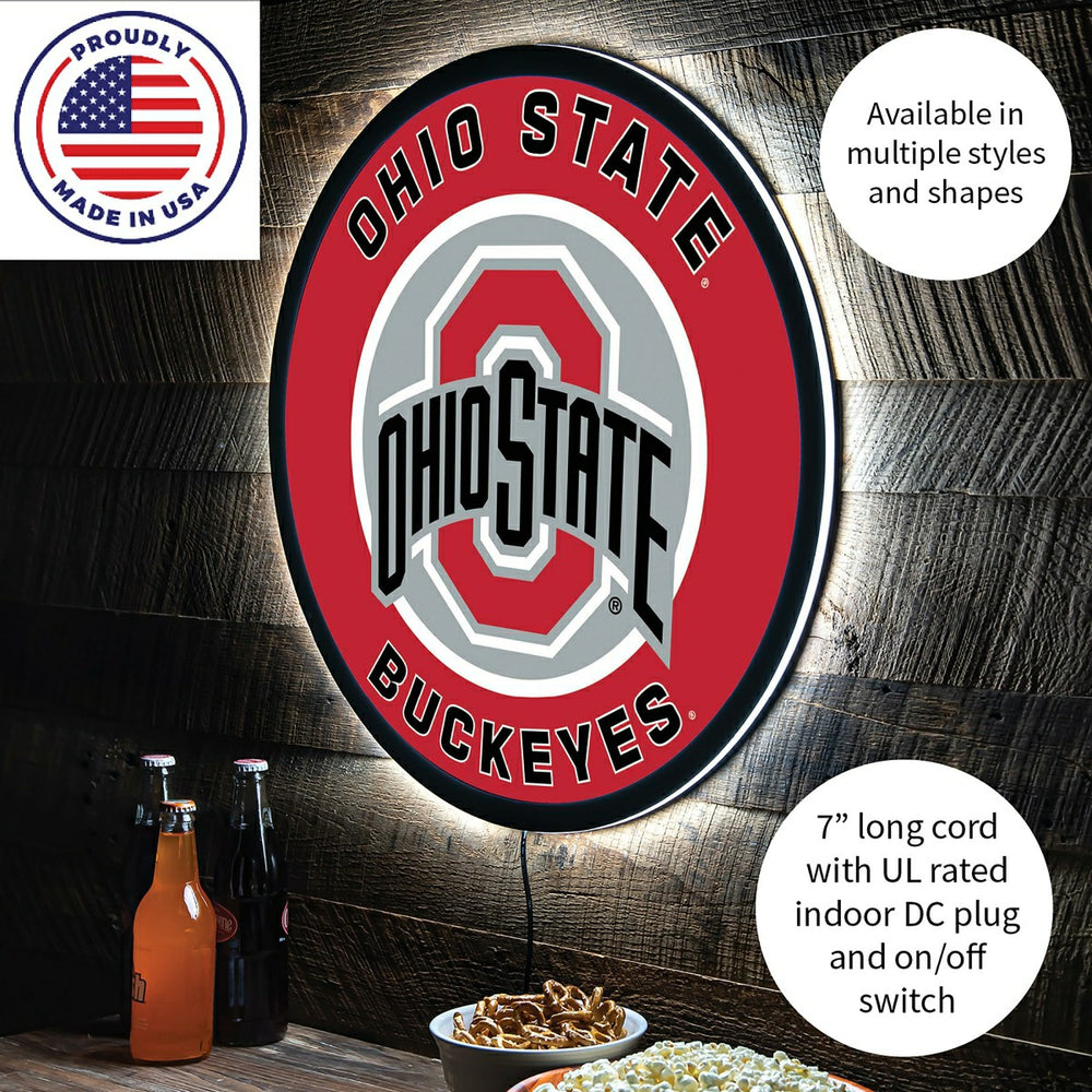 LED Wall Decor, Round, Ohio State University