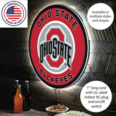 LED Wall Decor, Round, Ohio State University