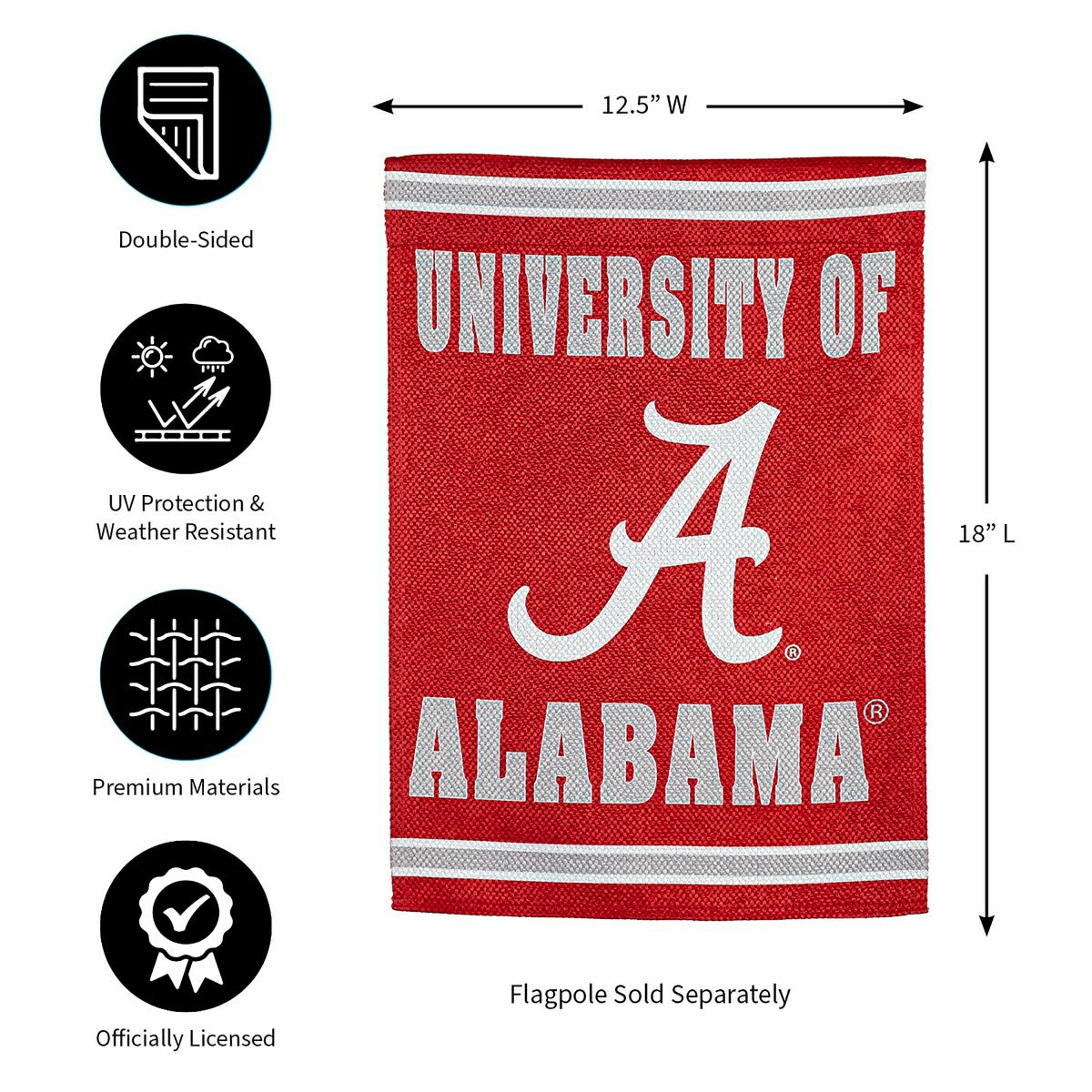 Embossed Suede Flag, GDN Size, University of Alabama