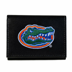 University of Florida Black Tri-Fold Embroidered Wallet w/ RFID Blocking