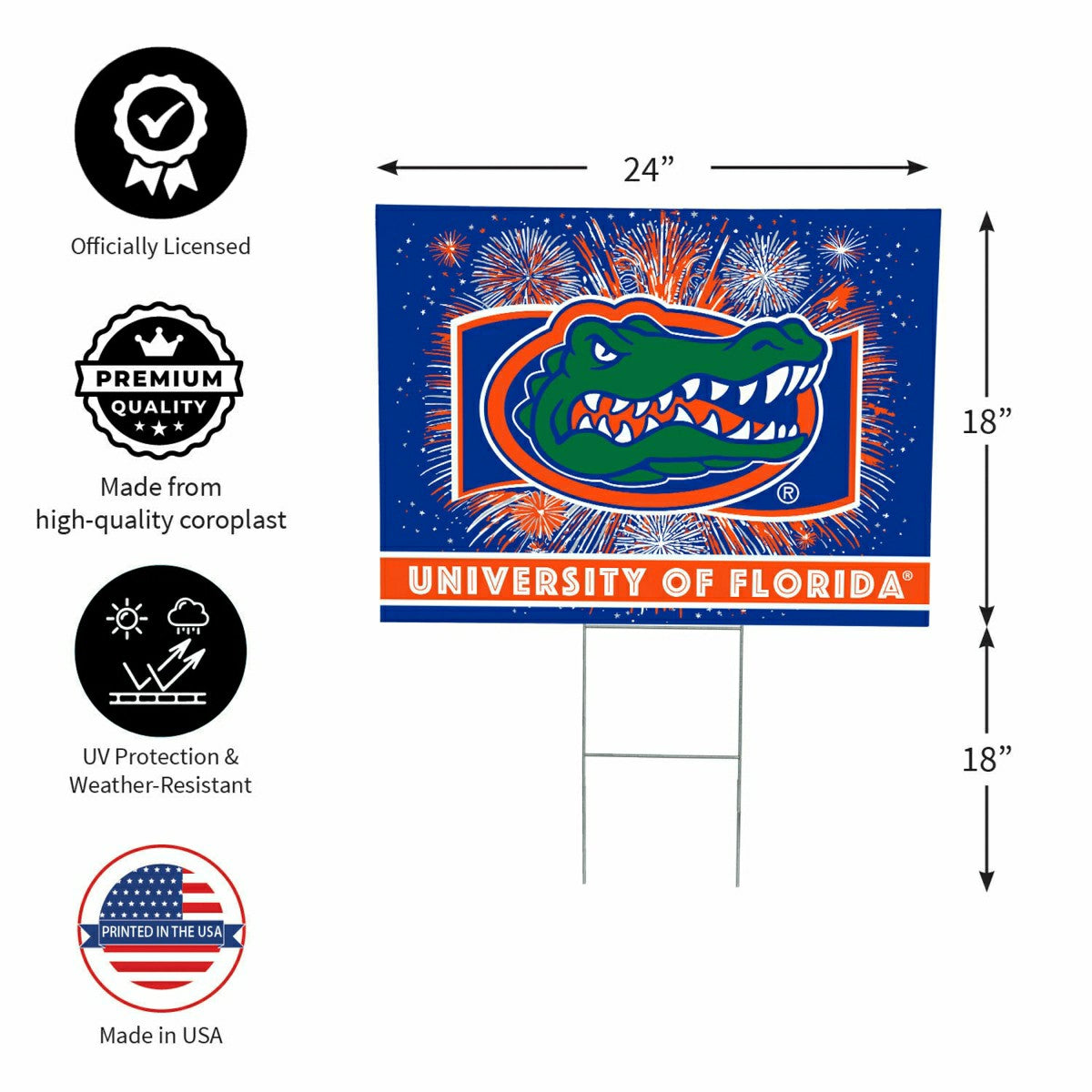 University of Florida Coroplast Yard Sign, Patriotic