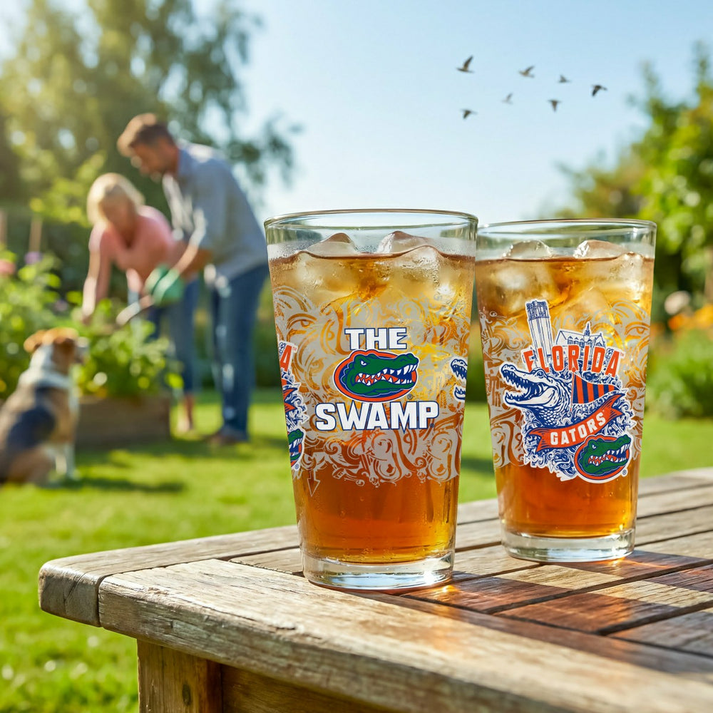 University of Florida 16oz Glass pint, Set of 2