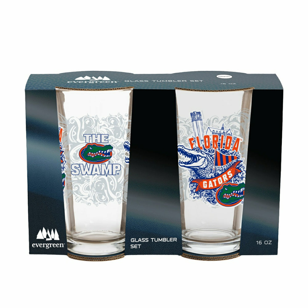 University of Florida 16oz Glass pint, Set of 2