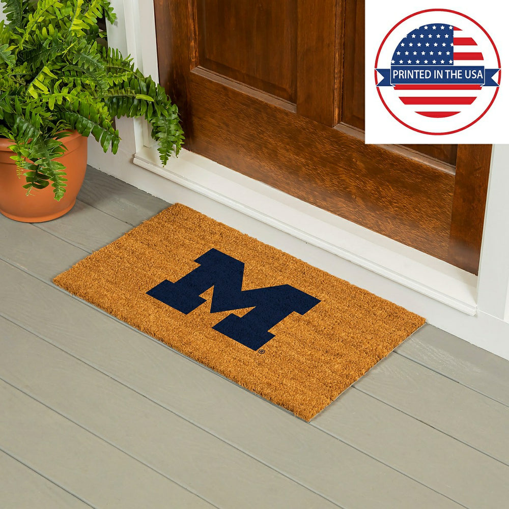 Coir Mat, 16"x28", University Of Michigan