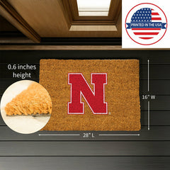 Coir Mat, 16"x28", University of Nebraska