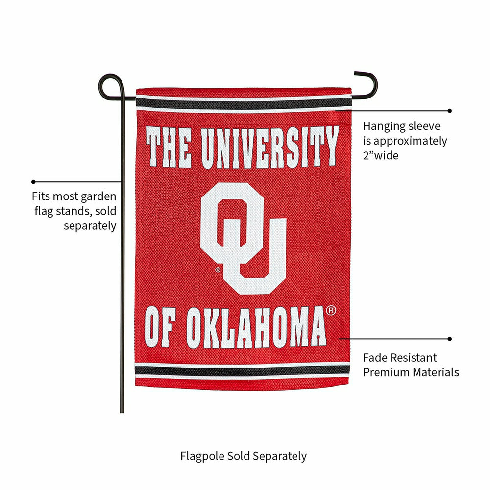 University of Oklahoma Embossed Suede Garden Flag
