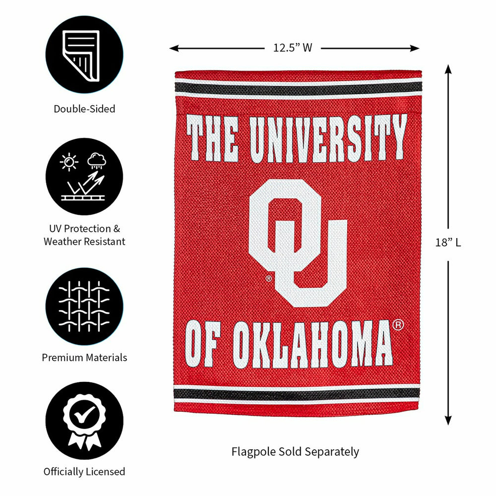 University of Oklahoma Embossed Suede Garden Flag