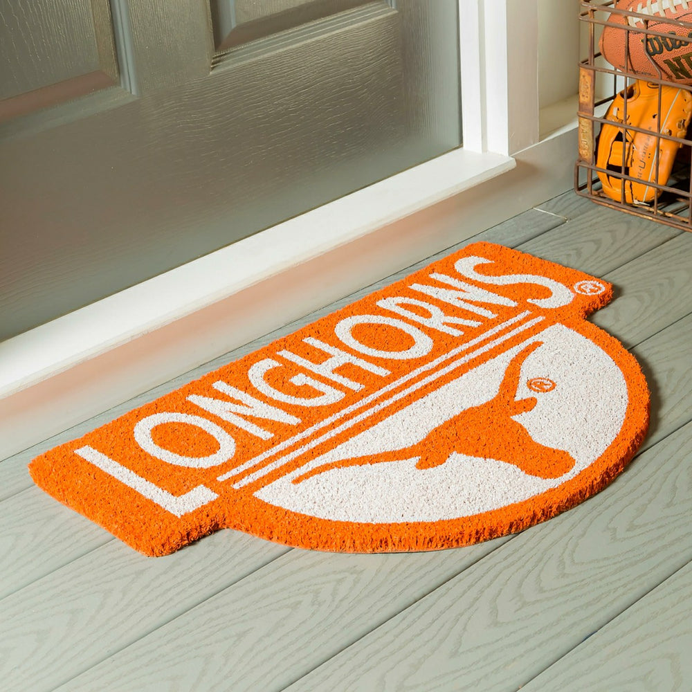 NCAA Team Shaped Coir Door Mat, Texas Longhorns
