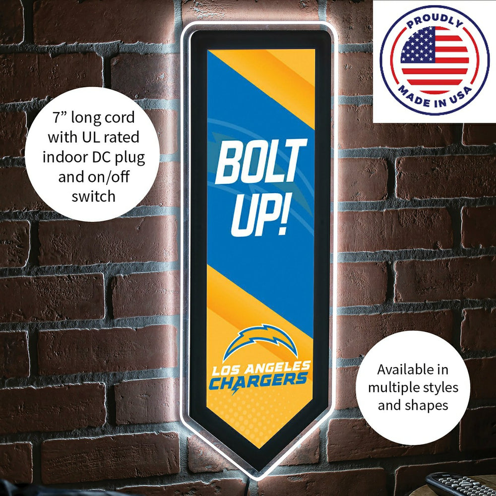 LED Wall Decor, Pennant, Los Angeles Chargers