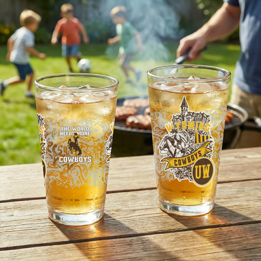 University of Wyoming 16oz Glass pint, Set of 2