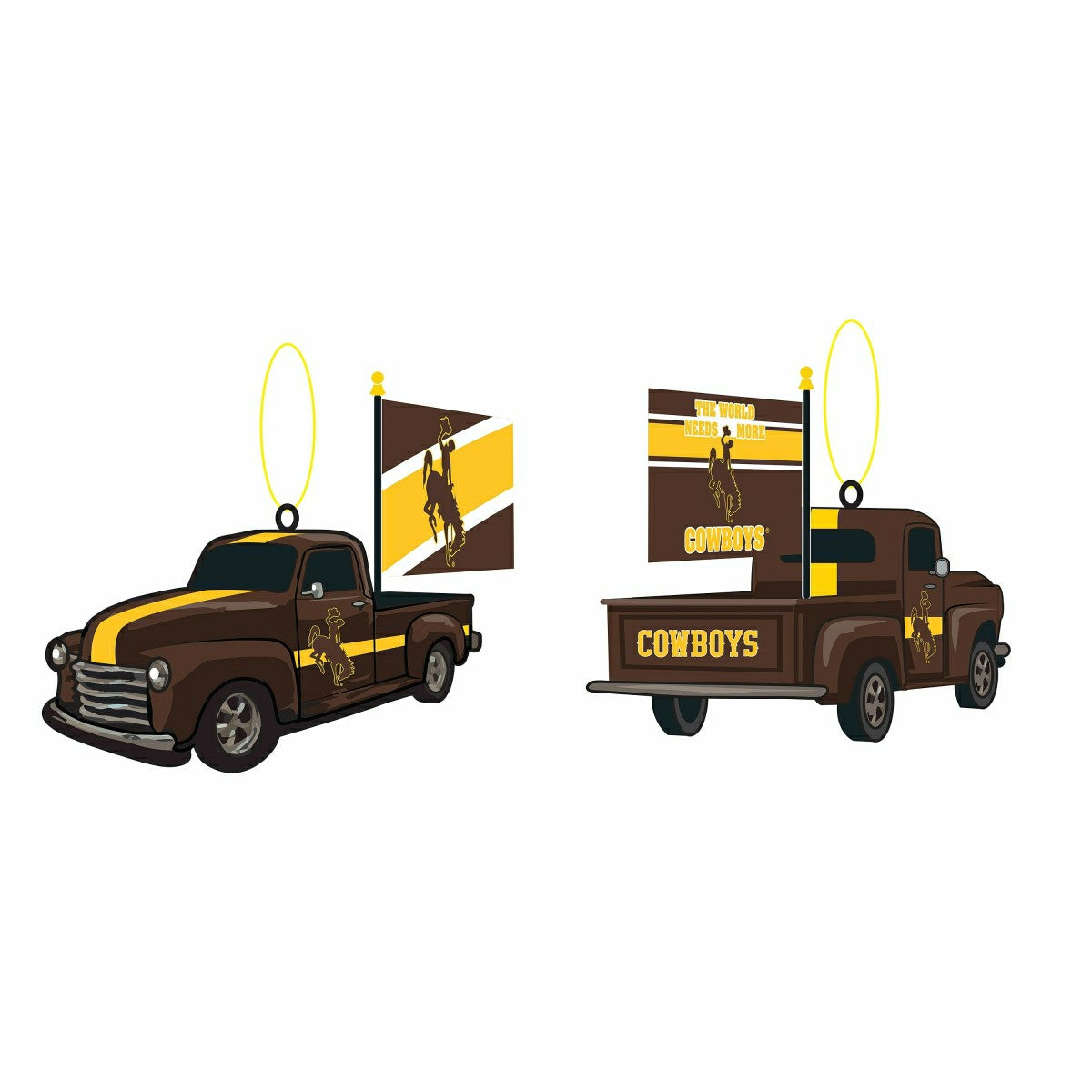 University of Wyoming Rally Truck Ornament, Set of 2
