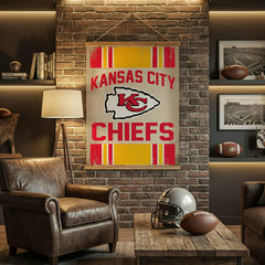 Kansas City Chiefs, Canvas Wall Tapestry, Large, 54x36