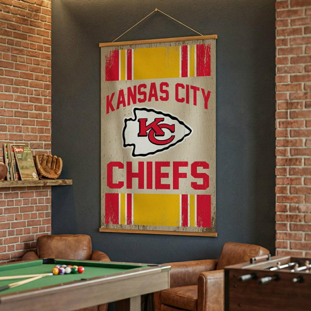 Kansas City Chiefs, Canvas Wall Tapestry, Large, 54x36