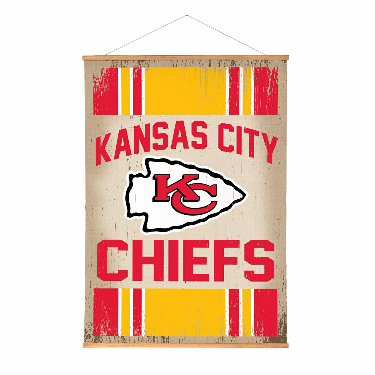 Kansas City Chiefs, Canvas Wall Tapestry, Large, 54x36