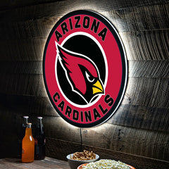 LED Wall Decor, Round, Arizona Cardinals