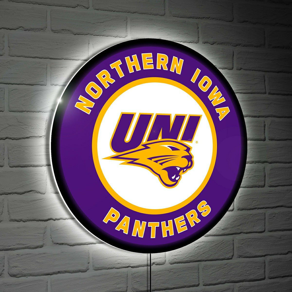 University of Northern Iowa College Large Round Edgelite LED Decor