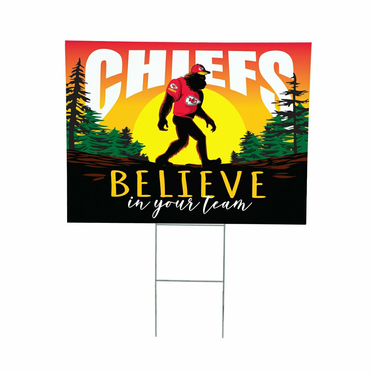 Kansas City Chiefs Yard Sign, Bigfoot
