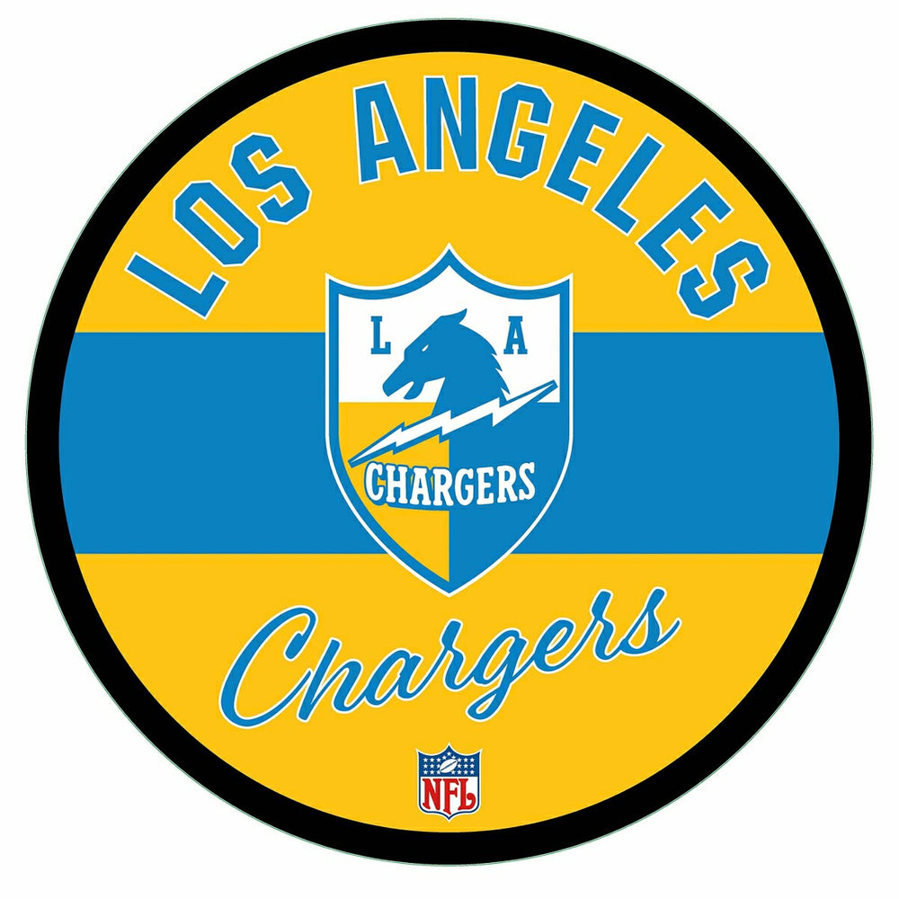 Los Angeles Chargers NFL Football Large Round Vintage Edgelite LED Dec