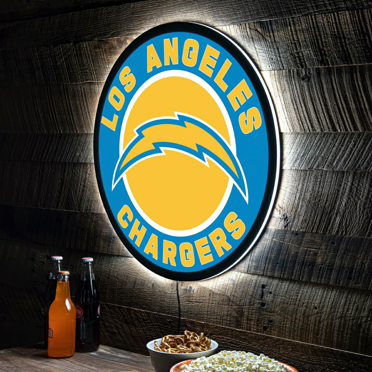 LED Wall Decor, Round, Los Angeles Chargers