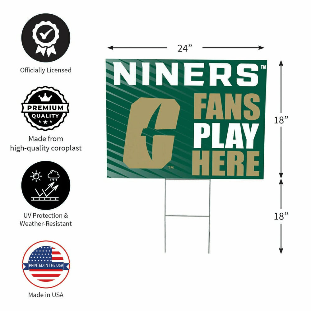University of North Carolina/Charlotte Coroplast Yard Sign "Fans Play