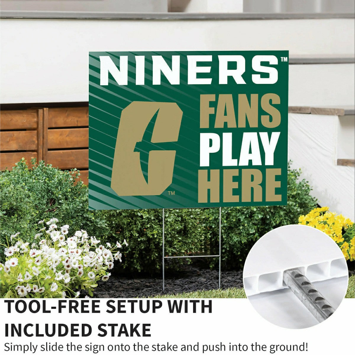 University of North Carolina/Charlotte Coroplast Yard Sign "Fans Play