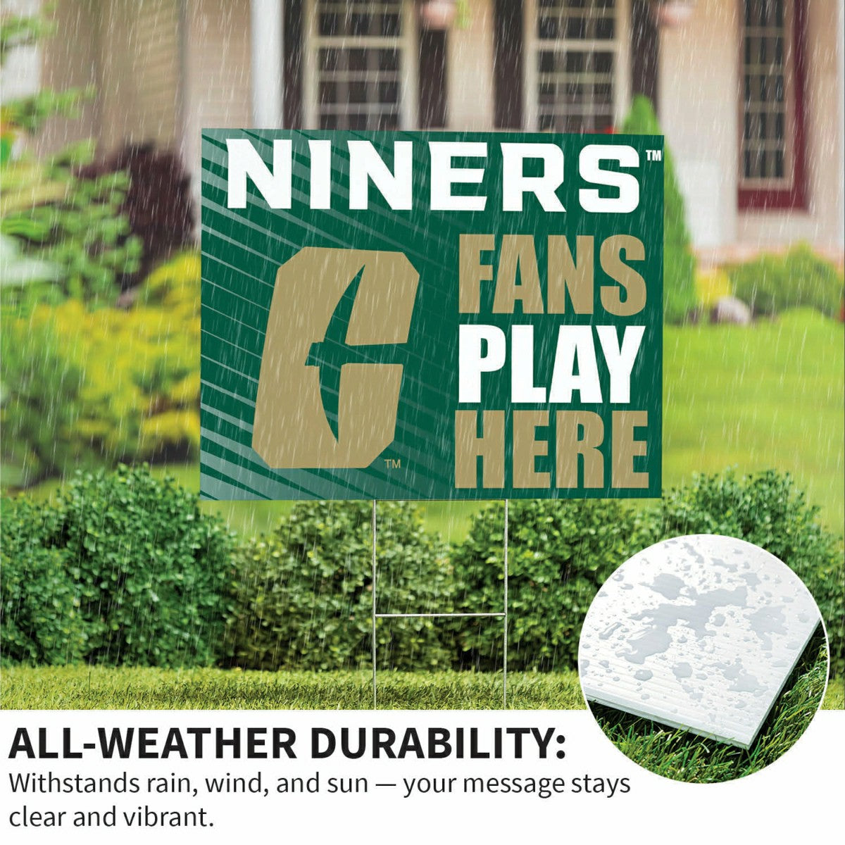 University of North Carolina/Charlotte Coroplast Yard Sign "Fans Play