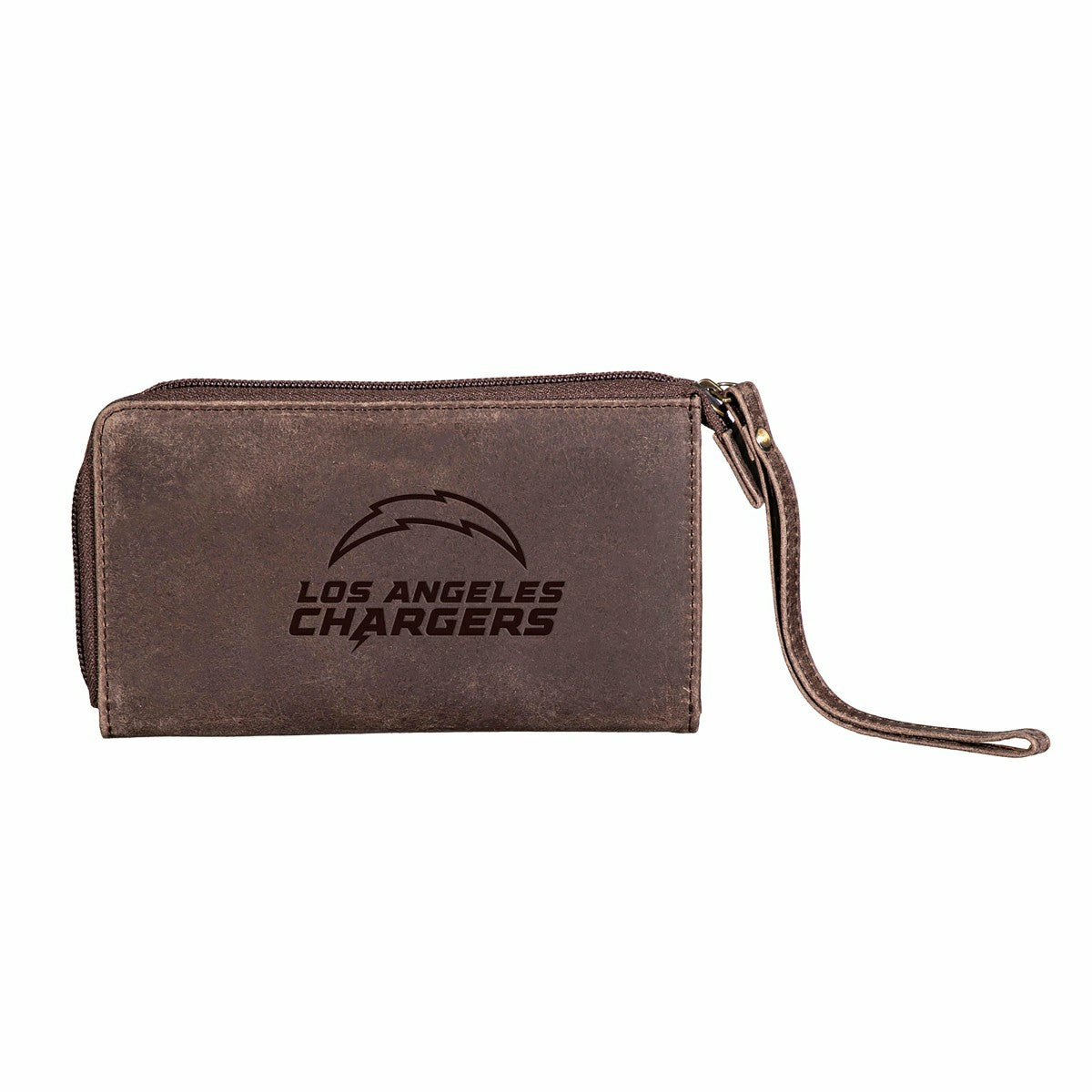 Wristlet Wallet, Brown, Los Angeles Chargers
