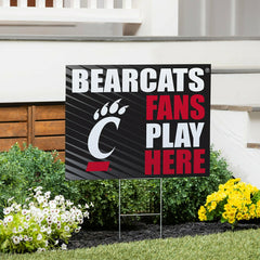 University of Cincinnati Coroplast Yard Sign "Fans Play Here"