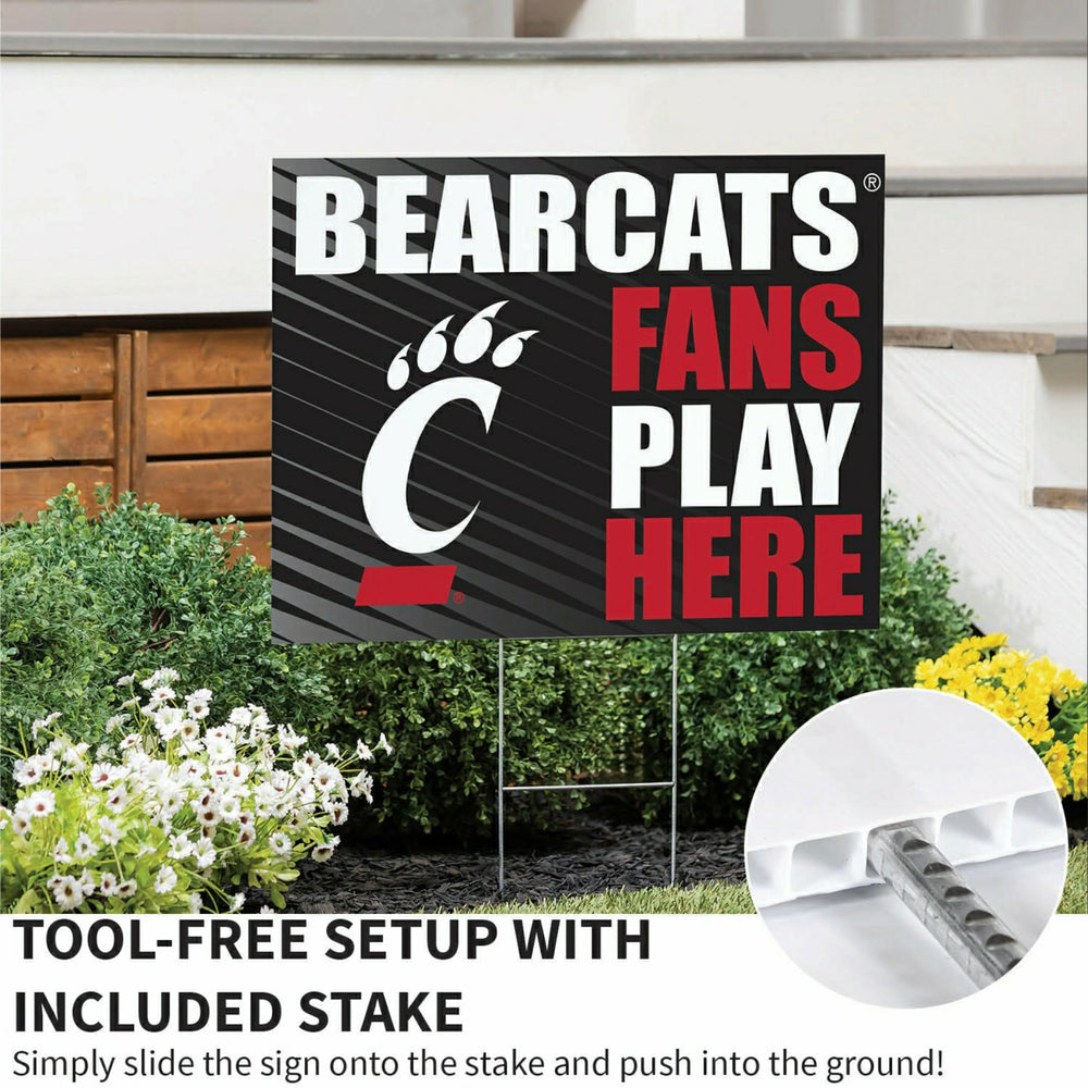 University of Cincinnati Coroplast Yard Sign "Fans Play Here"
