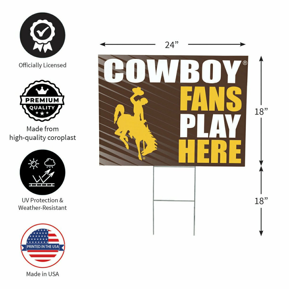 University of Wyoming Coroplast Yard Sign "Fans Play Here"