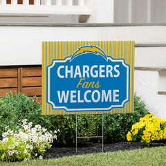 Los Angeles Chargers Coroplast Yard Sign, "Fans Welcome"
