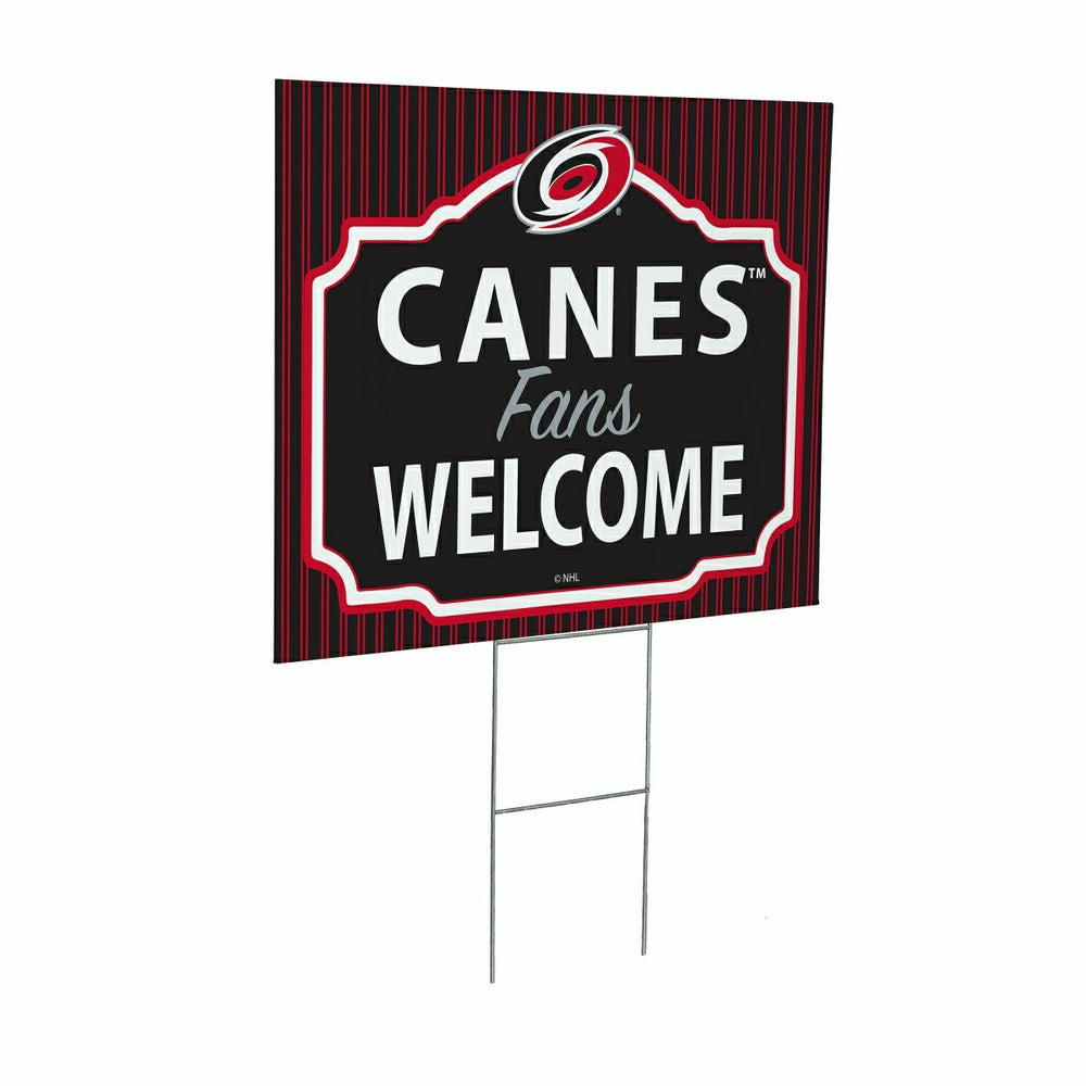 Carolina Hurricanes Coroplast Yard Sign, "Fans Welcome"
