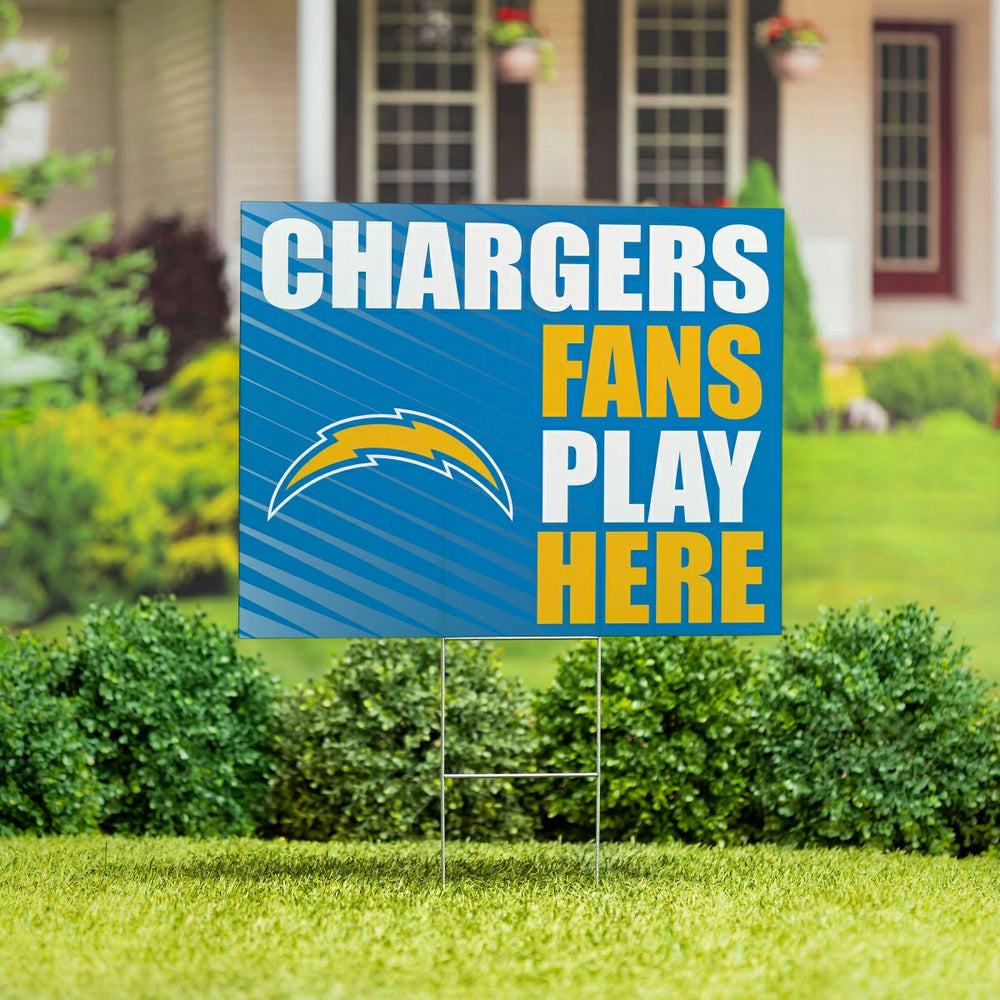 Los Angeles Chargers Coroplast Yard Sign "Fans Play Here"