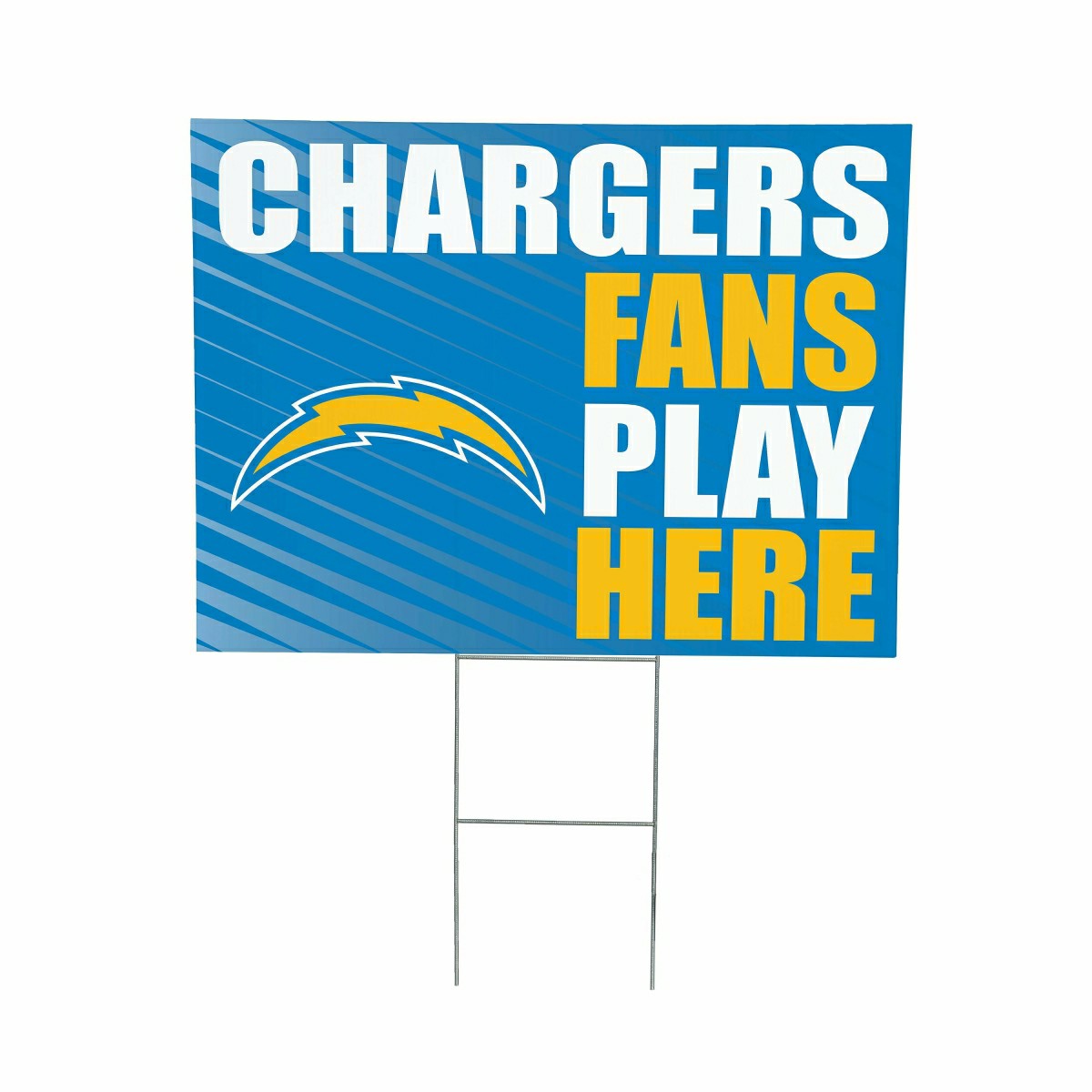 Los Angeles Chargers Coroplast Yard Sign "Fans Play Here"