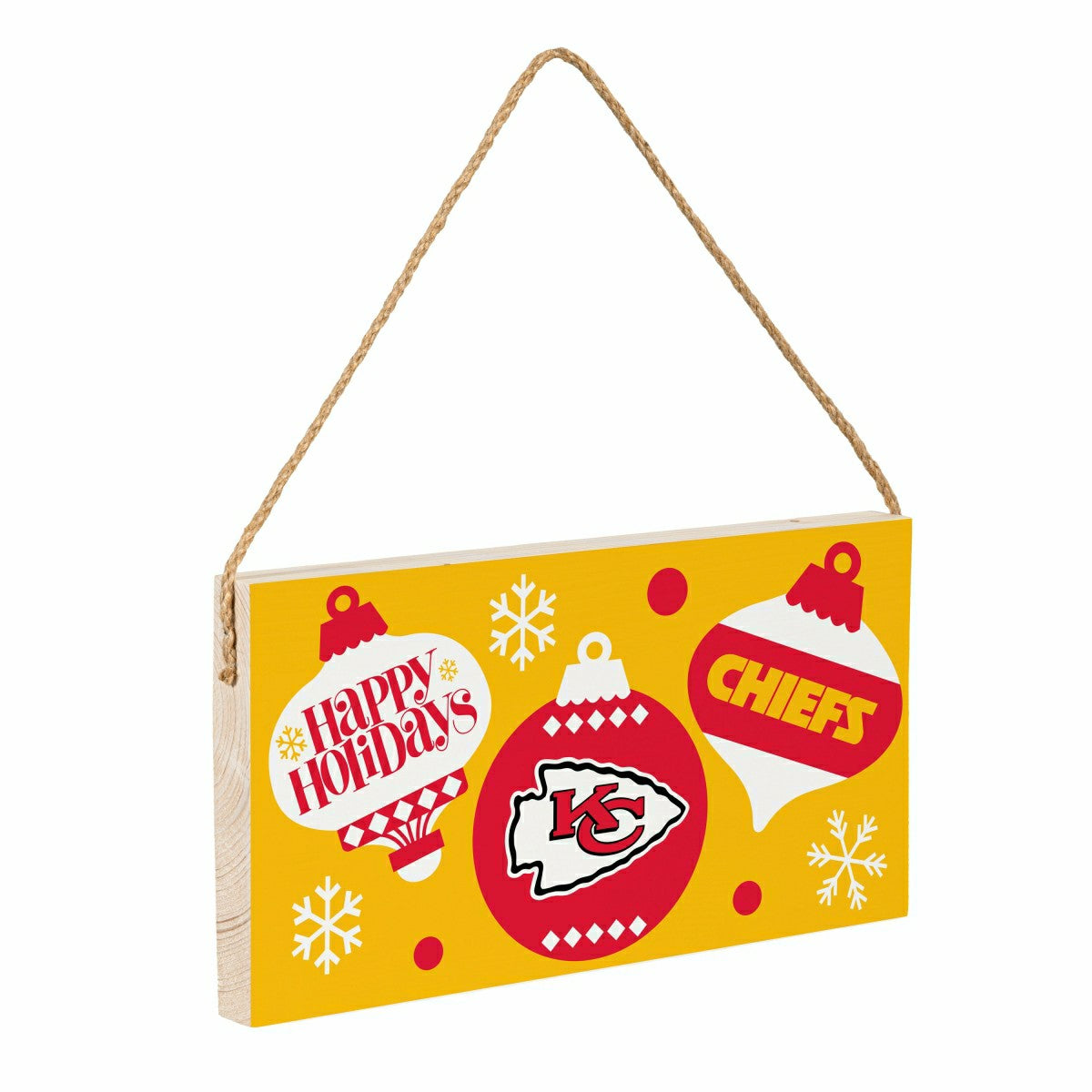 Kansas City Chiefs Holiday Wood Wall Sign, 6x11