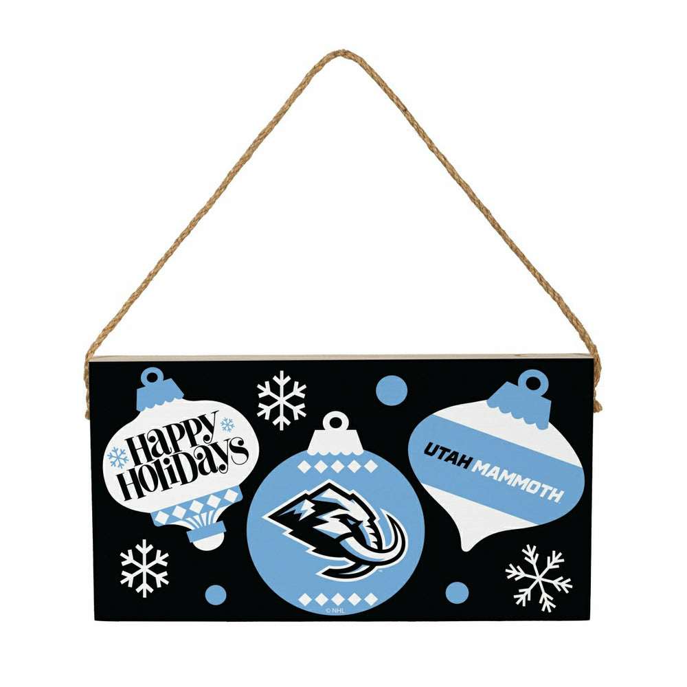 Utah Mammoth Holiday Wood Wall Sign, 6x11