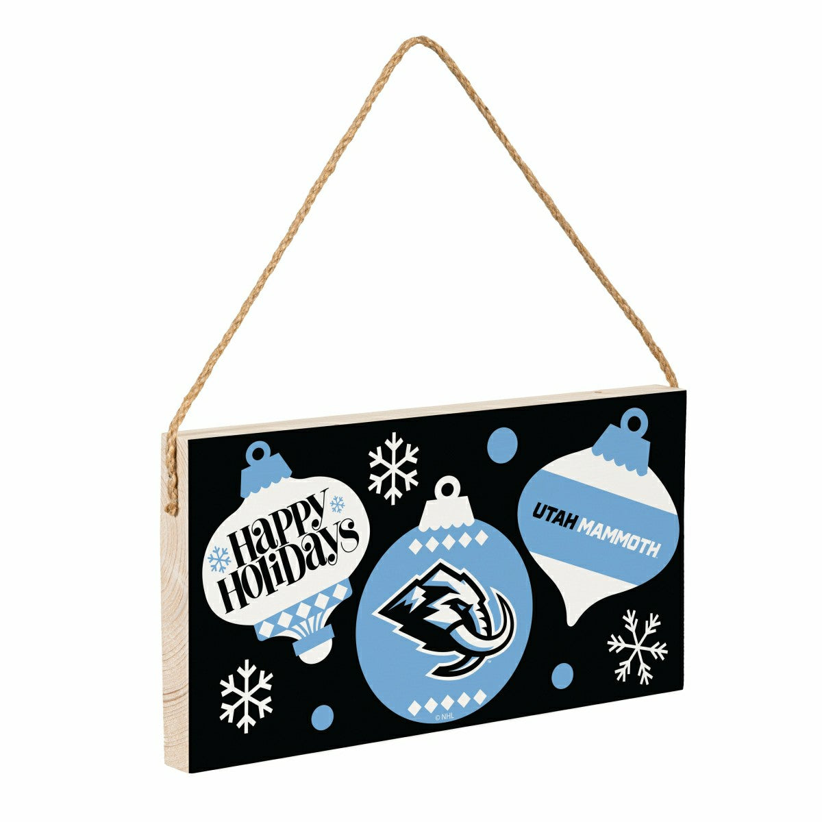 Utah Mammoth Holiday Wood Wall Sign, 6x11