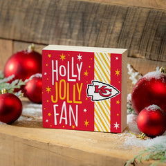 Kansas City Chiefs Block, Holiday, 6x6