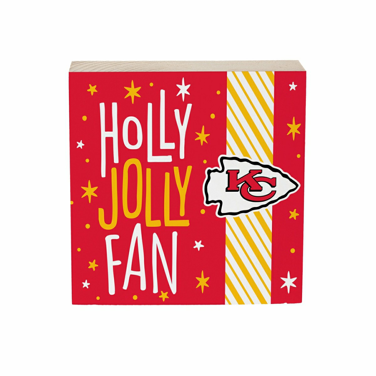 Kansas City Chiefs Block, Holiday, 6x6