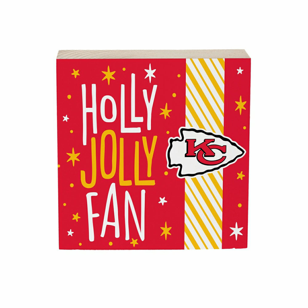 Kansas City Chiefs Block, Holiday, 6x6