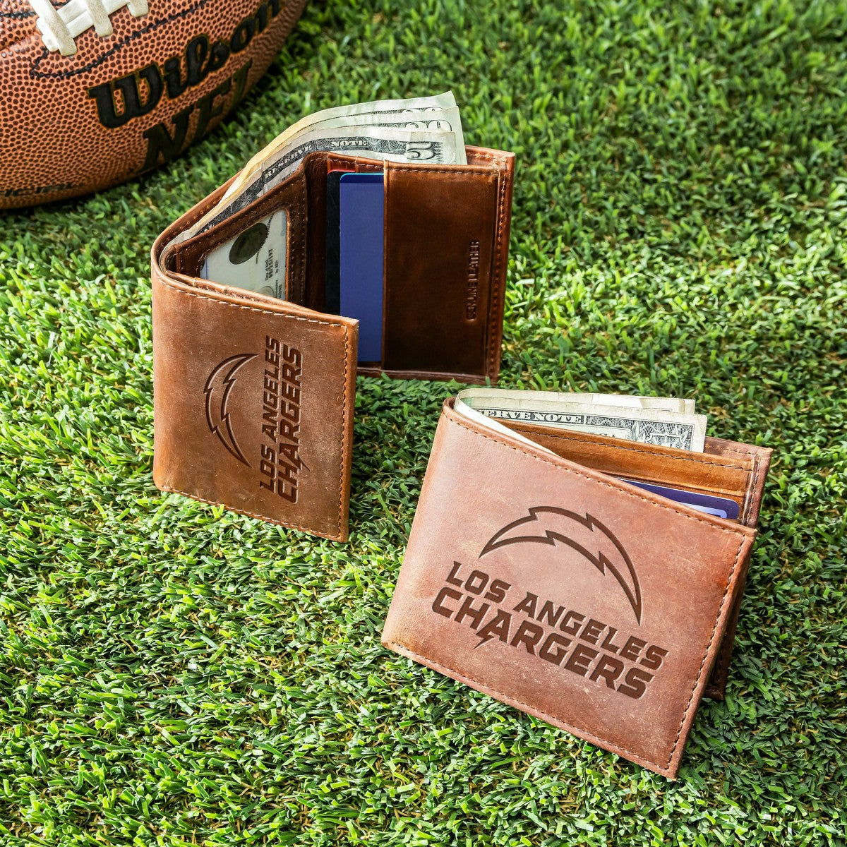 Los Angeles Chargers, Bi-Fold and Tri-Fold Wallet Gift Set, Brown