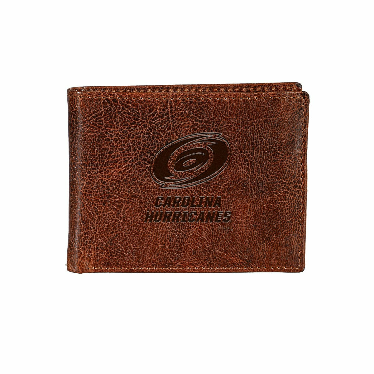 Carolina Hurricanes, Embossed 100% Genuine Tumbled Leather Passcase Bi